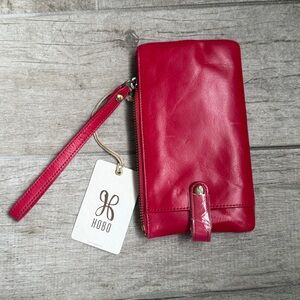 HOBO “Lauren” Red Leather Clutch/Wristlet.